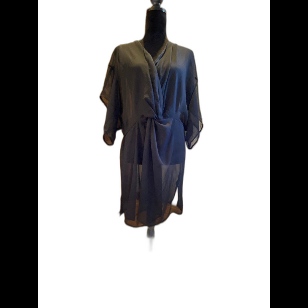 Time and Tru Swimsuit Coverup Womens XL Sheer Black Beach Summer Vacation